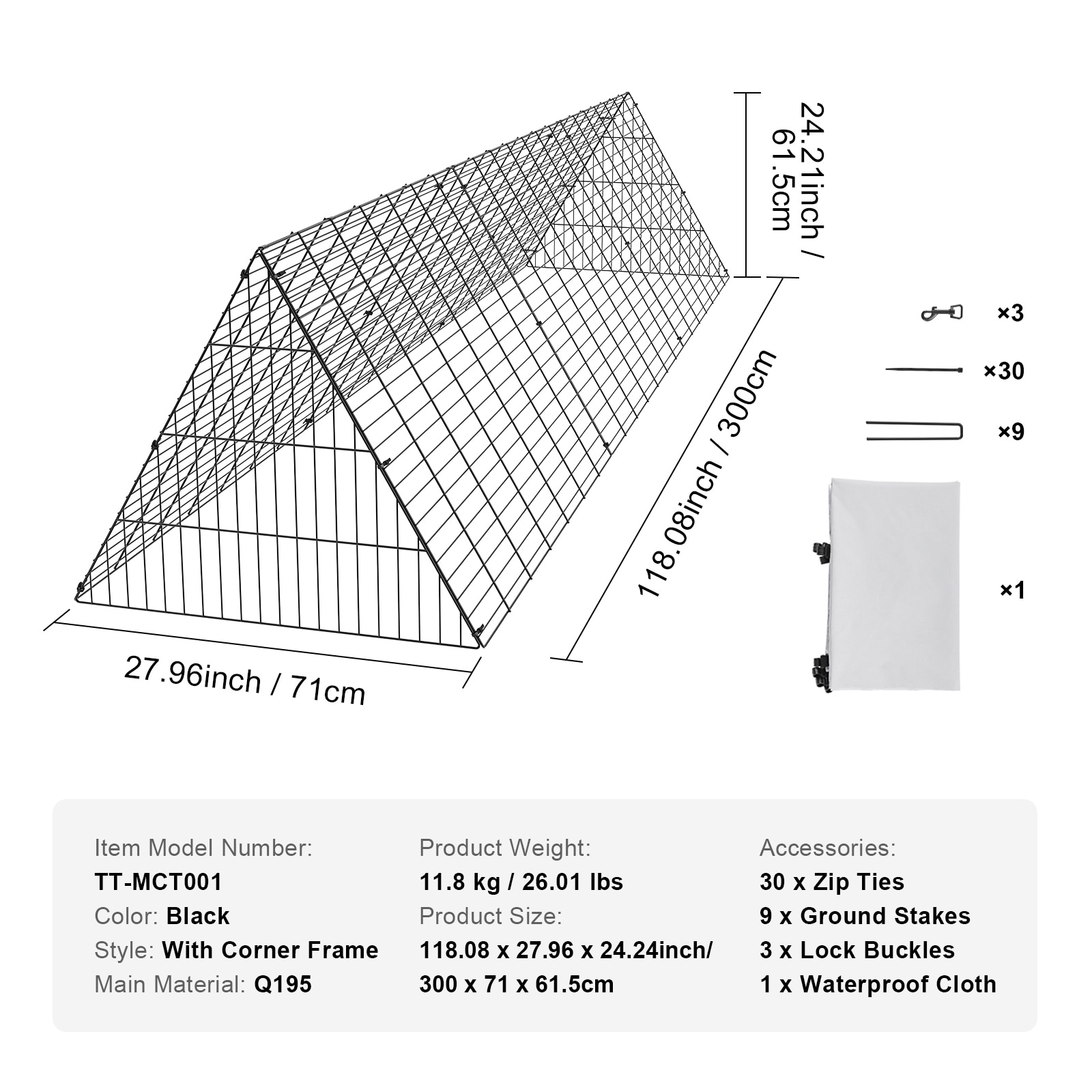 Chicken Tunnels For Yard Portable Run For Chickens Ducks Rabbits_voghion.com
